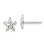 Sterling Silver Starfish Mini Earrings with D/C Center