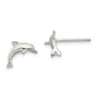 Sterling Silver Rhodium-plated Polished Dolphin Post Earrings