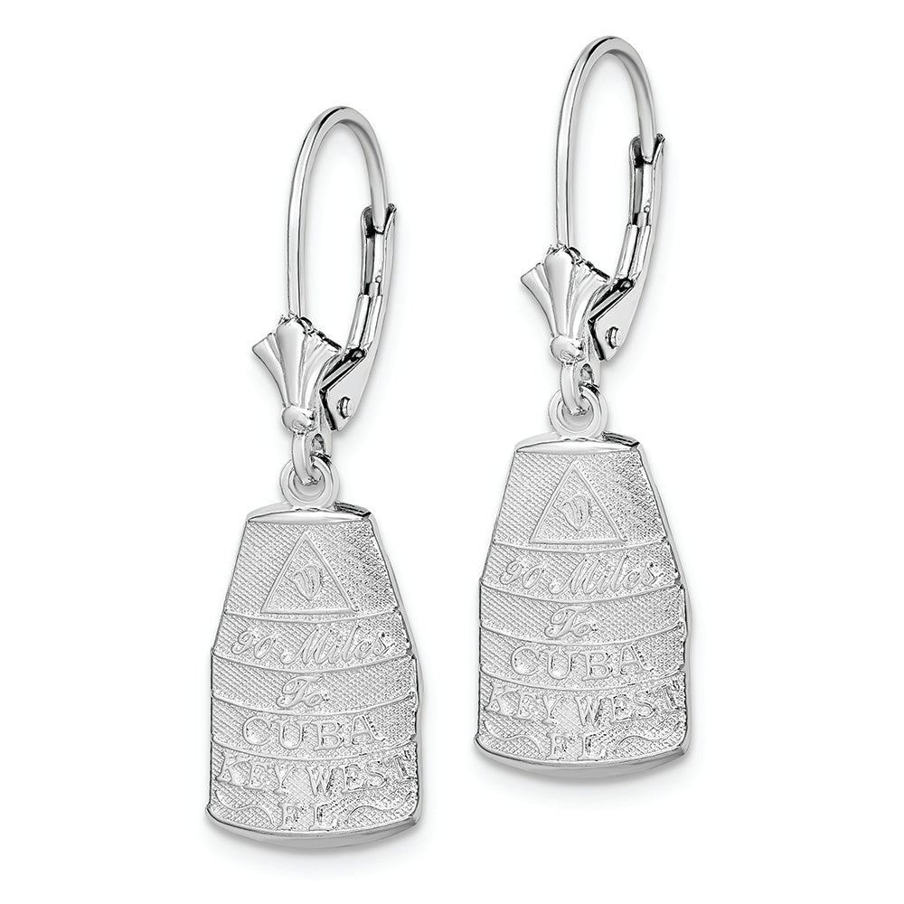 Sterling Silver Polished Key West,FL Leverback Earrings