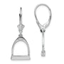 Sterling Silver Polished 3D Small Stirrup Leverback Earrings