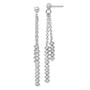 Sterling Silver Rhodium-plated Polished Beaded Post Dangle Earrings