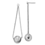 Sterling Silver Rhodium-plated Diamond-cut Beaded Chain Drop Post Earrings