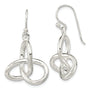 Sterling Silver Polished Knot Dangle Shephard Hook Earrings