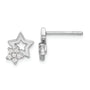 Sterling Silver Rhodium-plated CZ Star Post Earrings