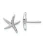 Sterling Silver Rhodium-plated CZ Starfish Post Earrings