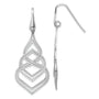 Sterling Silver Rhod. Polished Grooved Fancy Drop Dangle Earrings