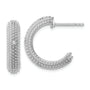 Sterling Silver Rhodium-plated CZ Post Hoop Earrings