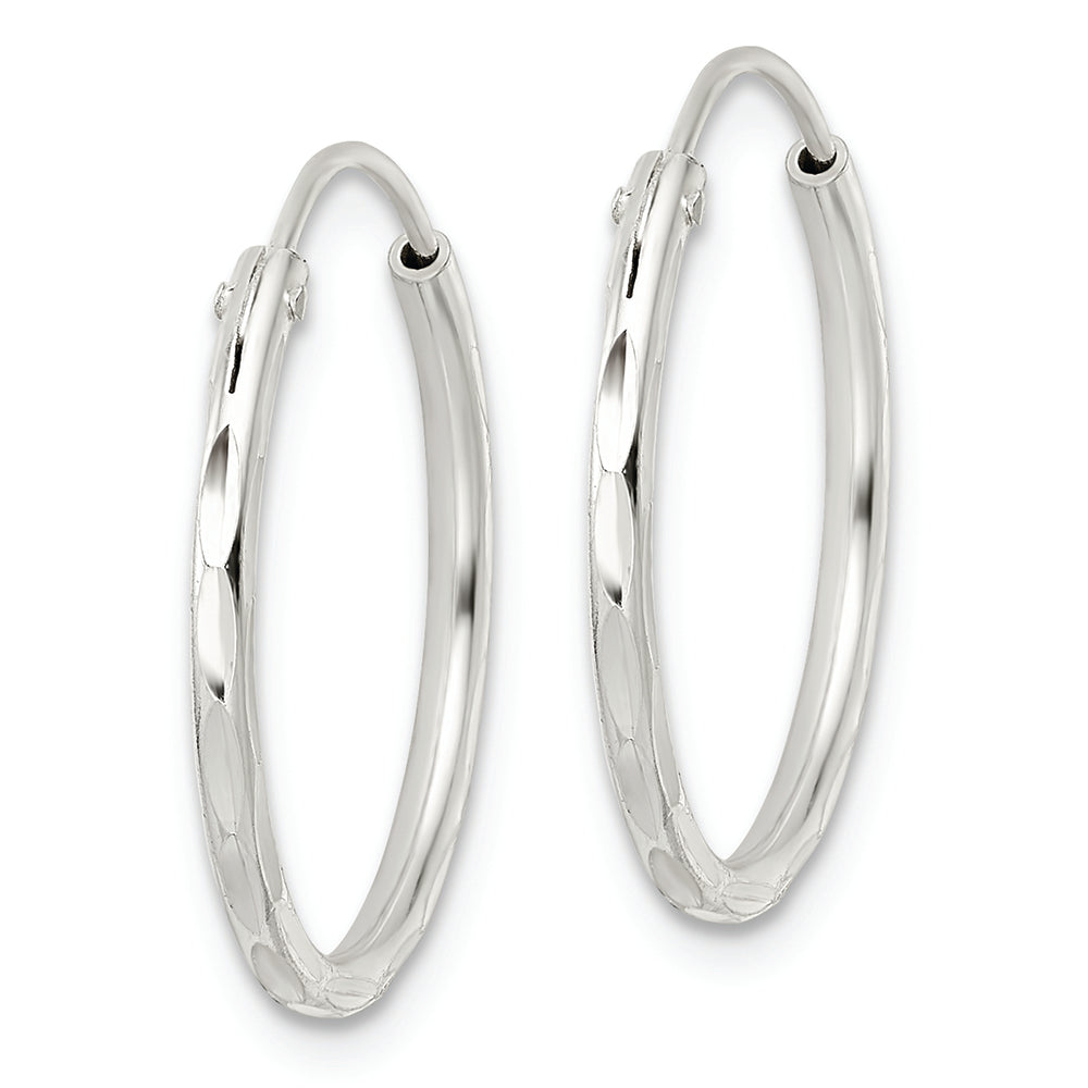 Sterling Silver Polished D/C Endless Hoop Earrings