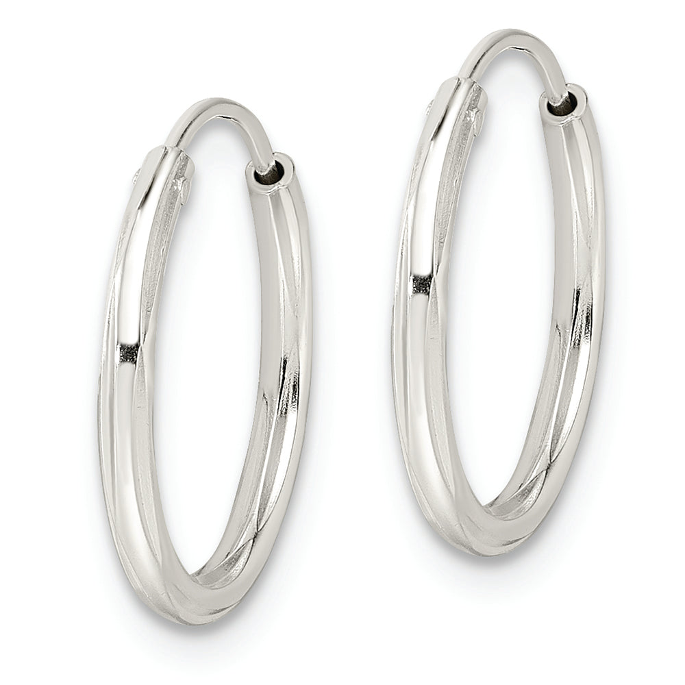 Sterling Silver Diamond-cut 1.5x15mm Endless Tube Hoop Earrings