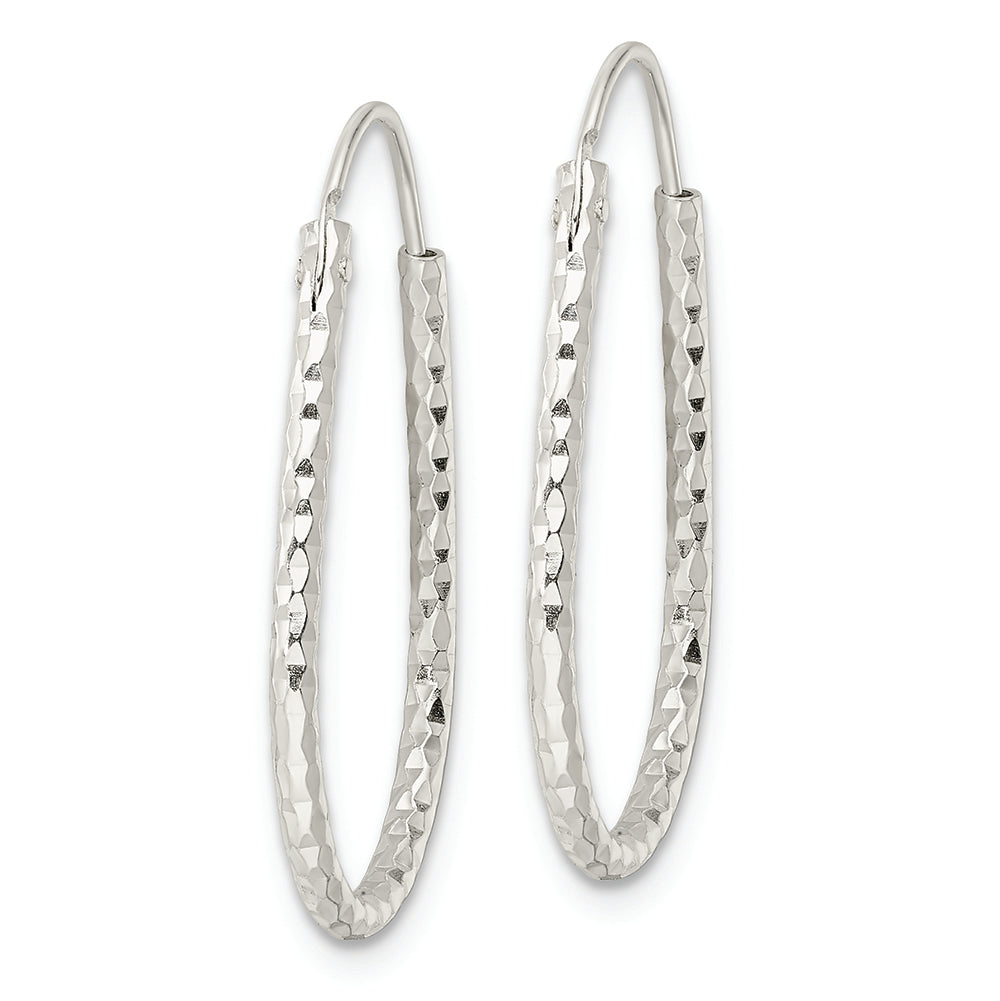 Sterling Silver Polished D/C Endless Hoop Earrings