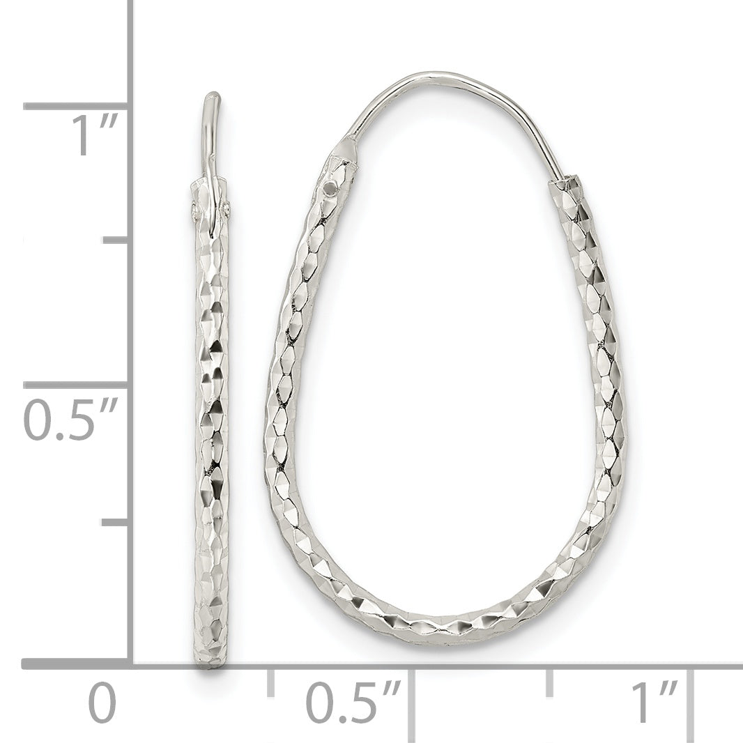Sterling Silver Polished D/C Endless Hoop Earrings