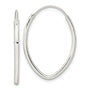 Sterling Silver Polished Endless Oval Hoop Earrings