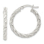 Sterling Silver Polished Twisted Rope Hoop Earrings