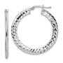 Sterling Silver Rhodium-plated 2x32mm D/C Knife-edge Tube Hoop Earrings