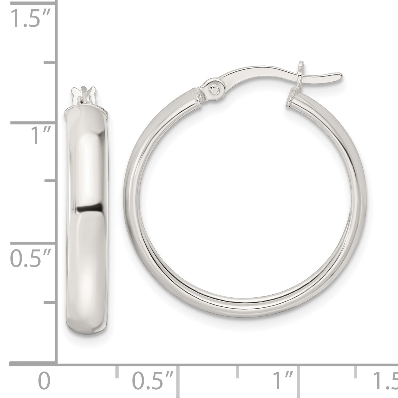 Sterling Silver Polished Hoop Earrings