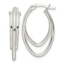 Sterling Silver Polished Triple Oval Hoop Earrings