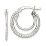 Sterling Silver Beaded Double Circle Hoop Earrings