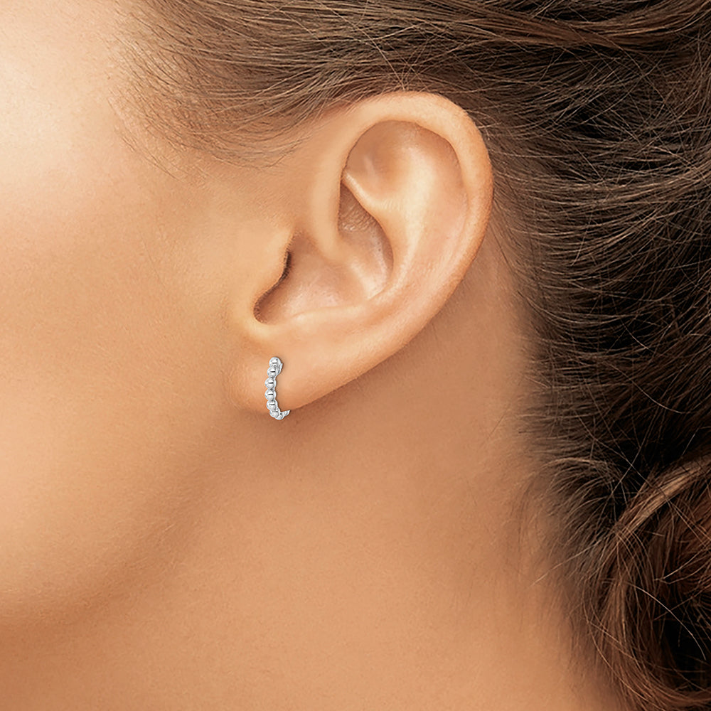 Sterling Silver RH Beaded Hoop Earrings