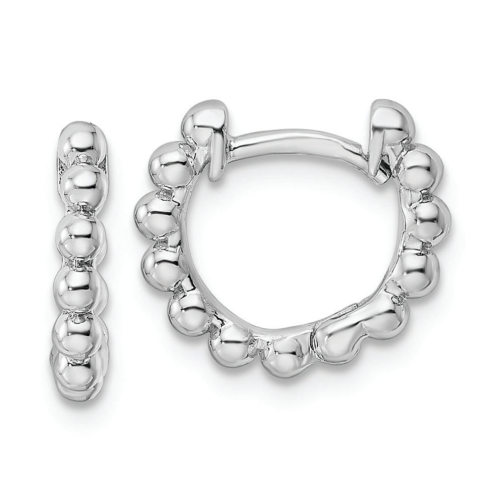Sterling Silver RH Beaded Hoop Earrings