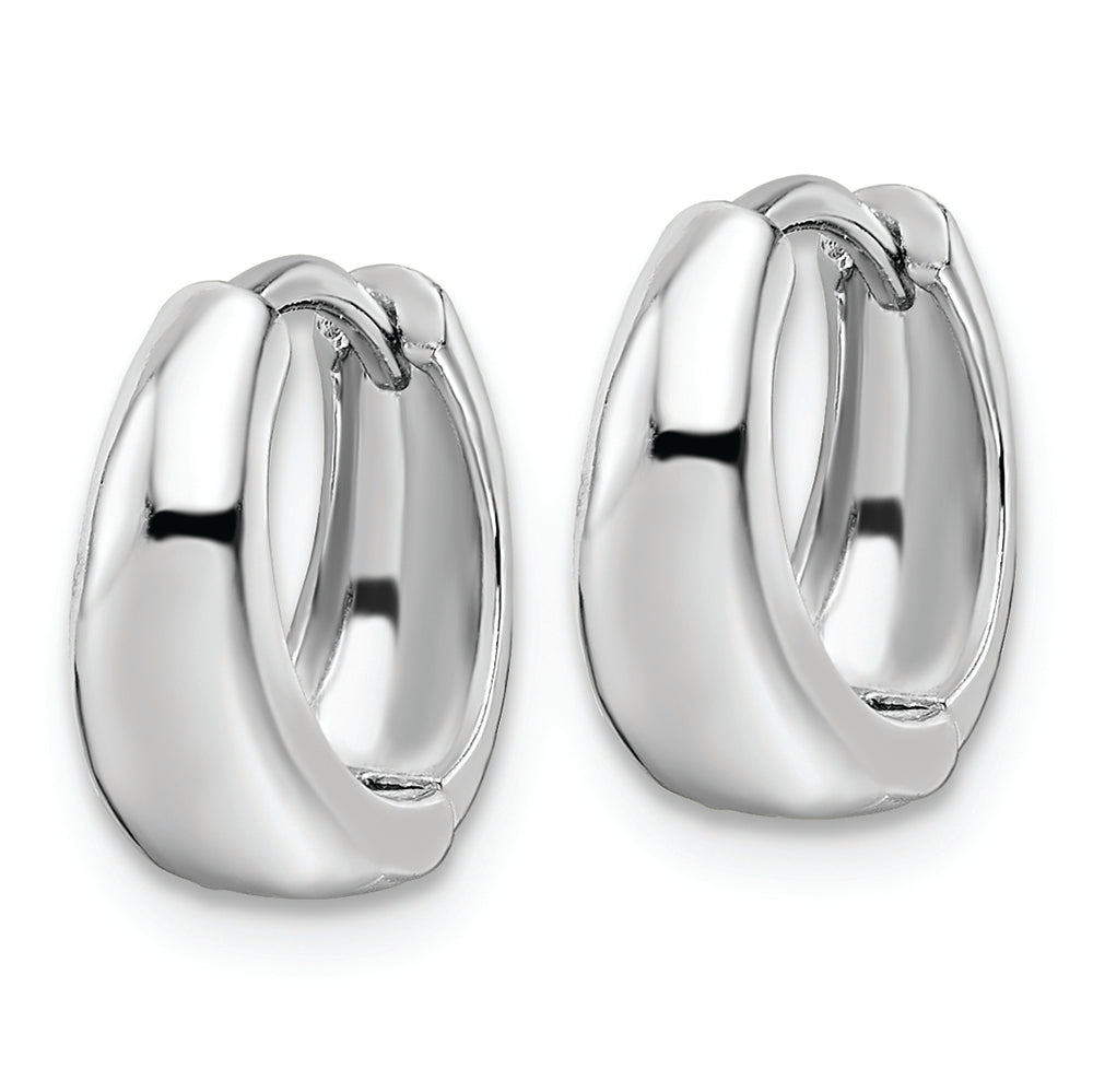 Sterling Silver Rhodium-plated Polished Hinged Hoop Earrings
