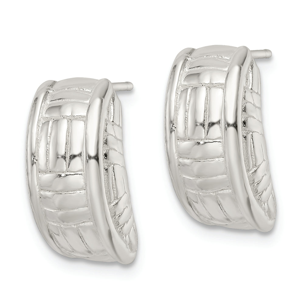 Sterling Silver Polished Jhoop Post Earrings