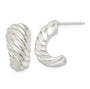 Sterling Silver Polished Hollow J Hoop Post Earrings