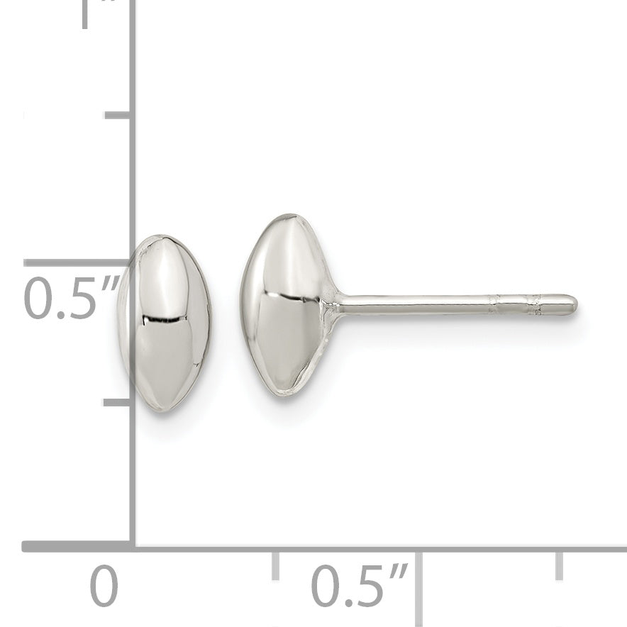 Sterling Silver Polished Puffed Bead Post Earrings