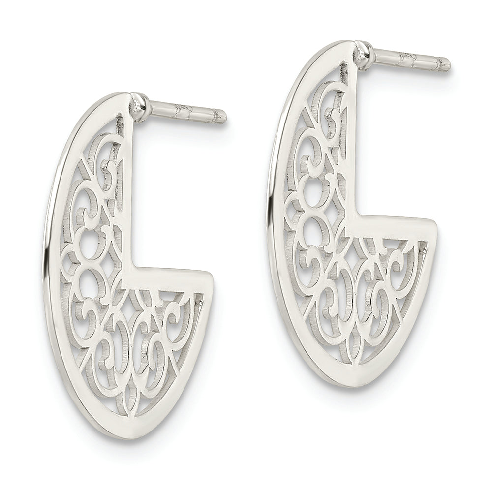 Sterling Silver Filigree Post Earrings