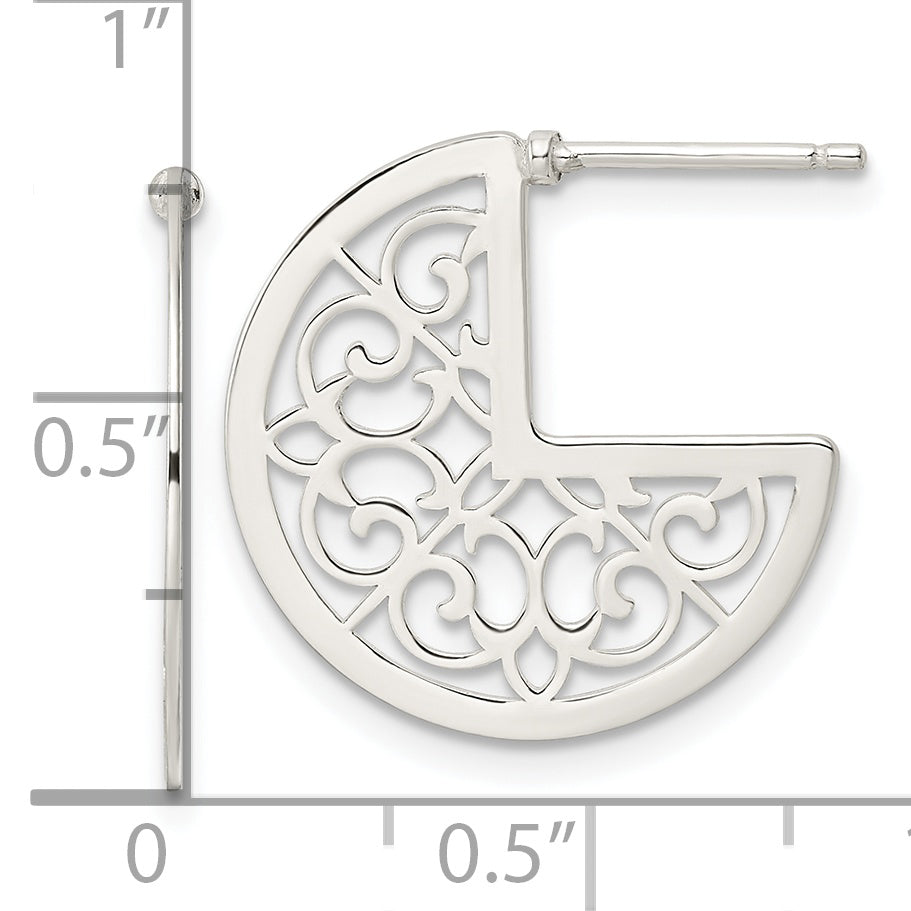 Sterling Silver Filigree Post Earrings