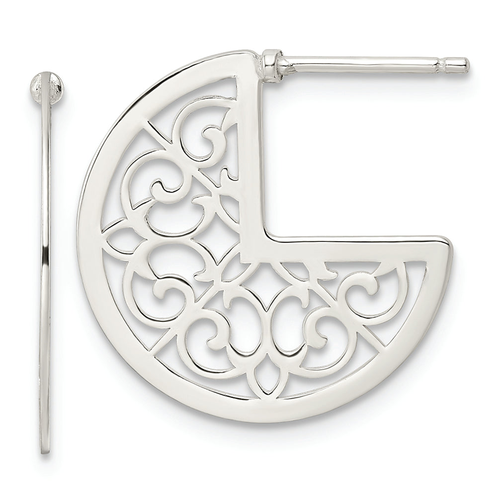 Sterling Silver Filigree Post Earrings