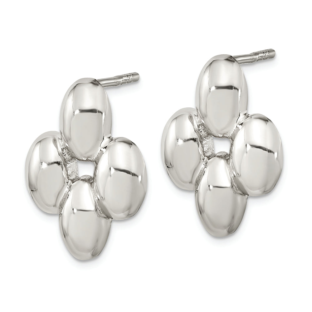 Sterling Silver Polished Puffed Post Earrings
