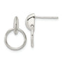 Sterling Silver Circle Dangle Post Earrings