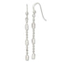 Sterling Silver Square Beaded Dangle French Wire Earrings