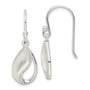 Sterling Silver Polished and Satin fancy Teardrop Dangle Earrings