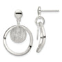 Sterling Silver Polished & Satin Circle Post Dangle Earrings