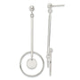 Sterling Silver Bar and Circle Dangle Post Earrings