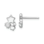 Sterling Silver Rhodium-plated Polished CZ Stars Post Earrings
