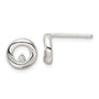 Sterling Silver Polished CZ Circle Post Earrings