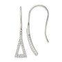 Sterling Silver Polished Triangle CZ Dangle Earrings