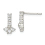 Sterling Silver Polished CZ Post Earrings