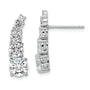 Sterling Silver Rhodium-plated Polished Graduated CZ Post Earrings