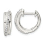 Sterling Silver Polished CZ Hinged Hoop Earrings