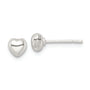 Sterling Silver Polished Puffed Heart Post Earrings