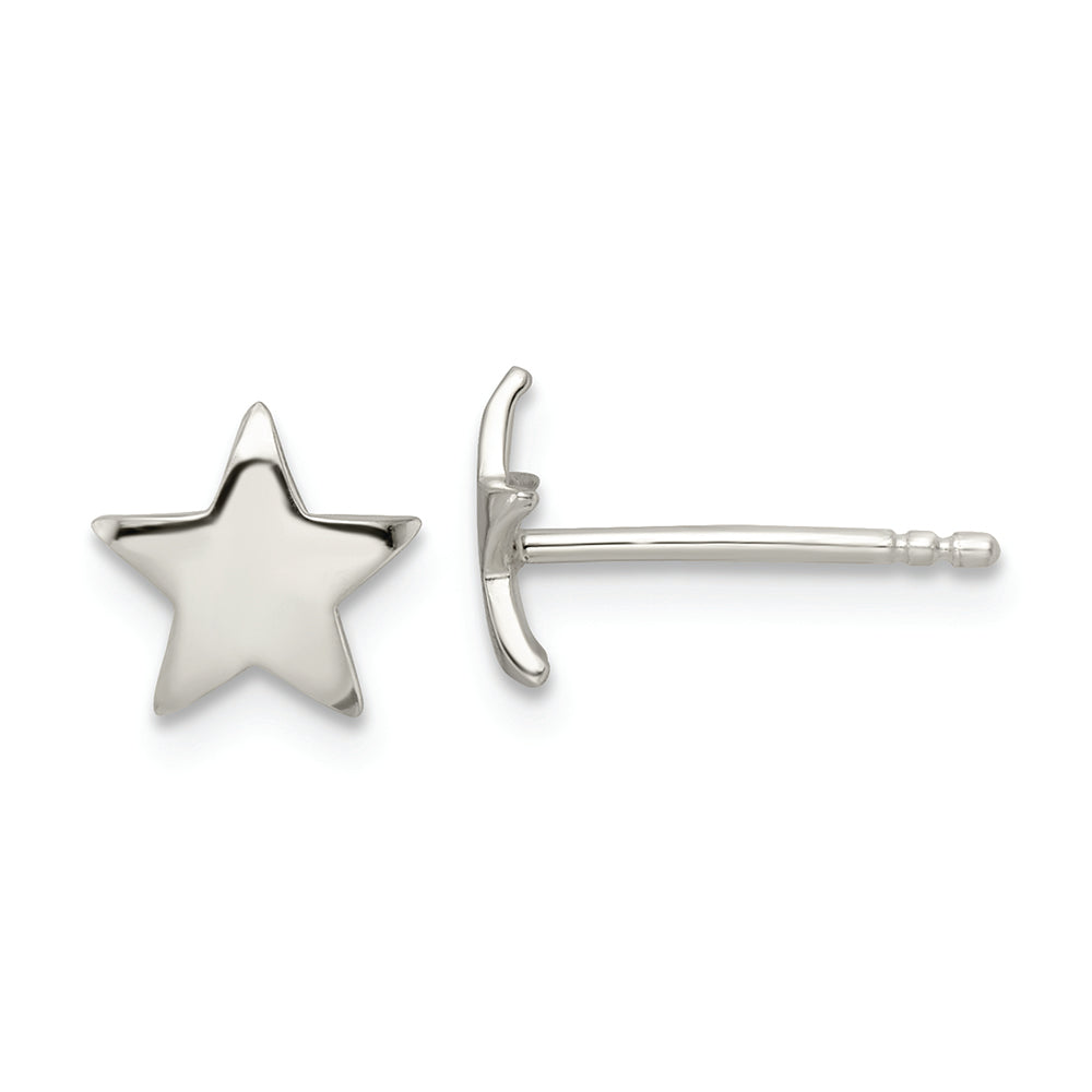 Sterling Silver Polished Star Post Earrings
