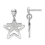 Sterling Silver Rhodium-plated Satin Star in Star Dangle Post Earrings