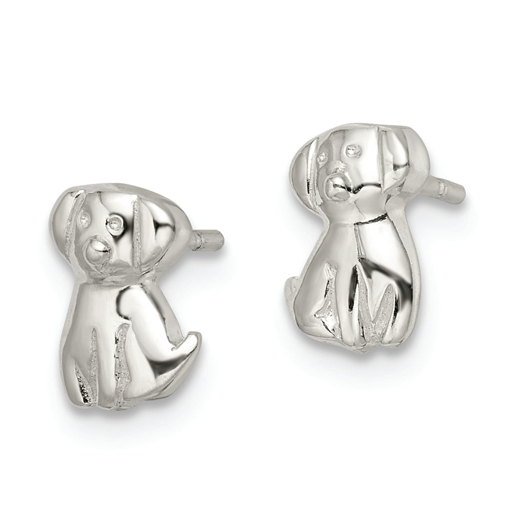 Sterling Silver Polished Puppy Post Earrings
