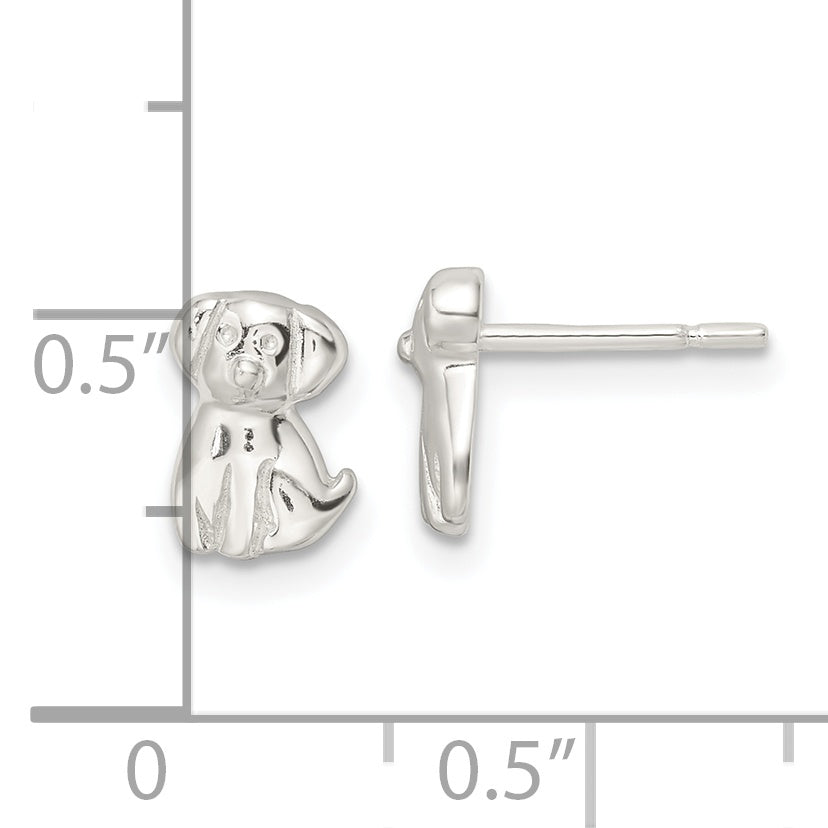 Sterling Silver Polished Puppy Post Earrings