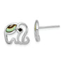 Sterling Silver RH-plated Abalone Elephant Post Earrings