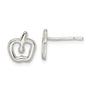 Sterling Silver Polished Apple Post Earrings