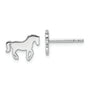 Sterling Silver Rhodium-plated Polished Horse Children's Post Earrings